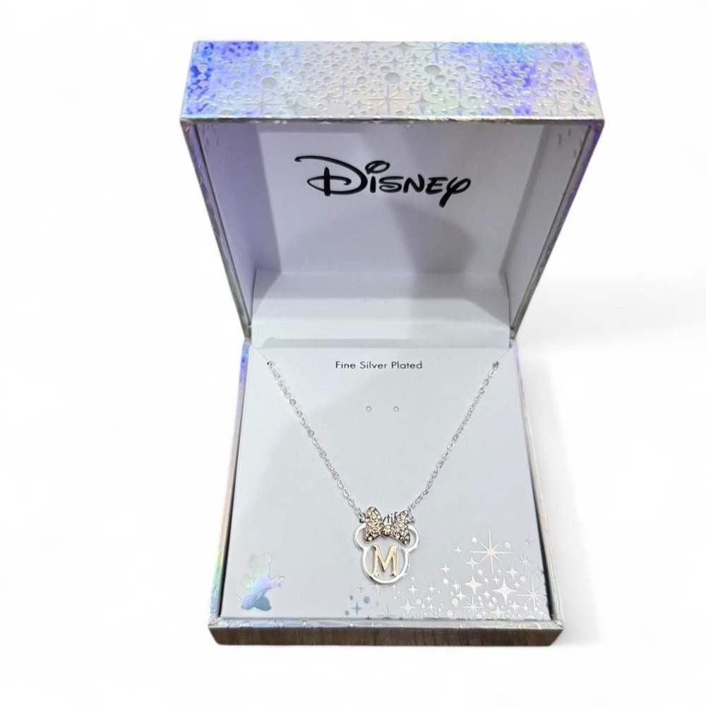 Beautiful Minnie Mouse-inspired necklace featuring an "M" pendant